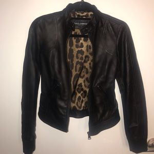 Dolce Gabbana Women Black Leather Jacket